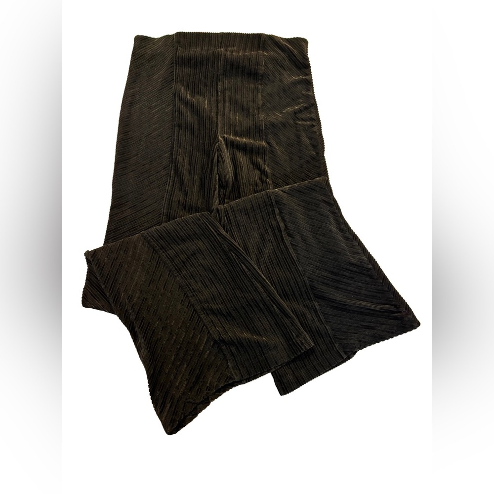 ✨ Free People Velvet Crinkle Pants Wide Leg High Rise Black Size M